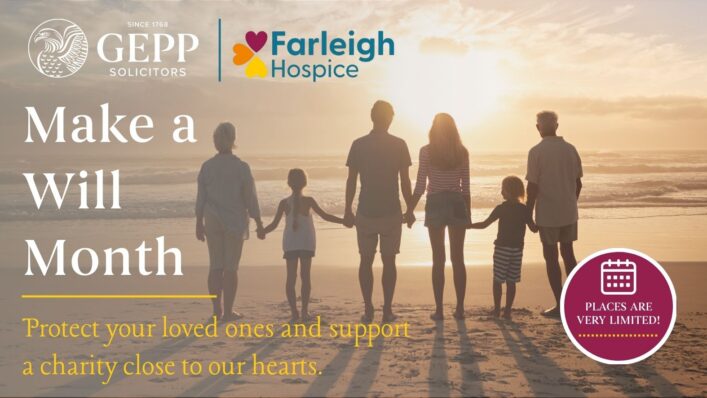 Gepp Solicitors supporting Farleigh Hospice Make a Will Month with Will writing appointments during September.