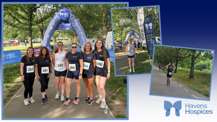 Six members of the Gepp Solicitors team at Race4Business 2026 in Chelmsford, supporting Havens Hospices.